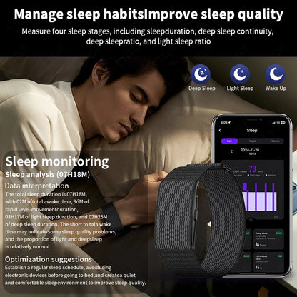 LIGE AI Health Smart Bracelet Fitness Tracker Men Women Sleep Tracking Smart Watch Heart Rate Stress Blood Pressure Monitor Band