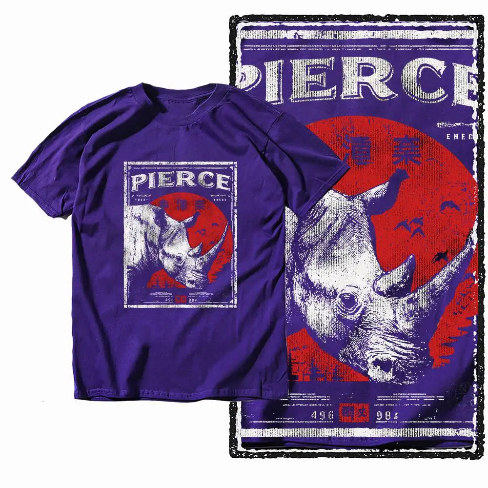 G28 Purple Cotton Cool Dragon Graphic Men T-shirt |  Streetwear Big Size Vintage O-neck men's Tee Tshirt