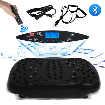 Full-Body Vibration Plate Exercise Machine Fitness Equipment Workout 330lbs Weight Loss with Resistance Bands Remote Control