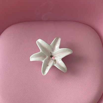 Cute Lily Ceramic Fragrance Insert Seat Line Incense Burner Vertical Incense Insertion Seat  Decoration Aromatherapy Storage