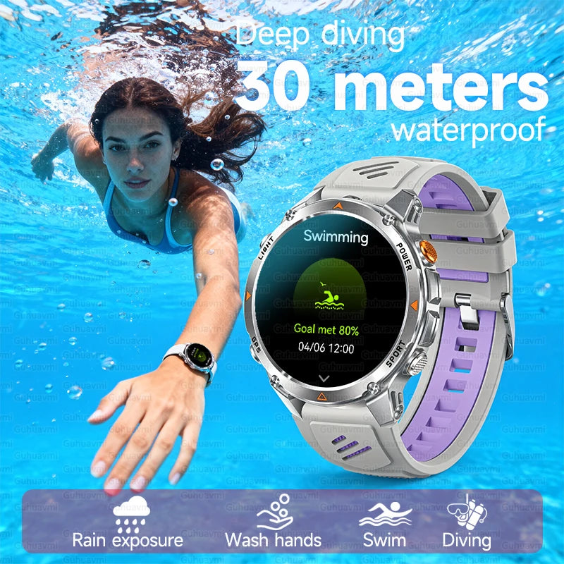 2025 New Women's Fashion Sports Smart Watch Built in GPS 3ATM Waterproof Bluetooth Call Health Monitoring Smartwatches For Women