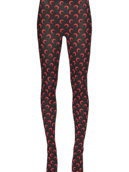 Moon Print Sports Leggings Trousers Elastic Slimming Casual Wear Outdoor Indoor ular Long Pants Thin Material Fem