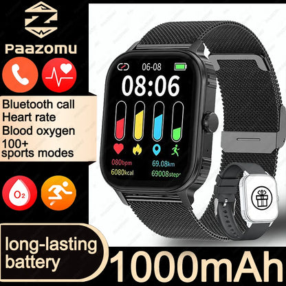 2026 2.04-inch Ultra Smart Watch For Men Women 1000mAh High Capacity Battery Outdoor Sports Fitness Health Monitoring Smartwatch