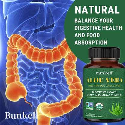 Aloe Vera Supplement - Made with Organic Aloe Vera, Support Digestion, Skin and Joint Health for Men and Women