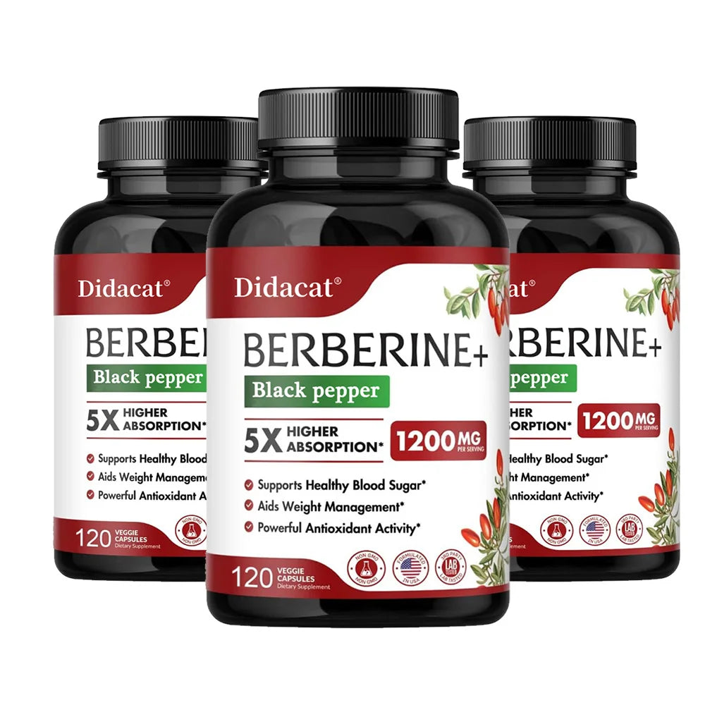 1200 MG Premium Berberine Supplement Capsules Supports Immune System, CardiovascularHeart & Gastrointestinal Wellness