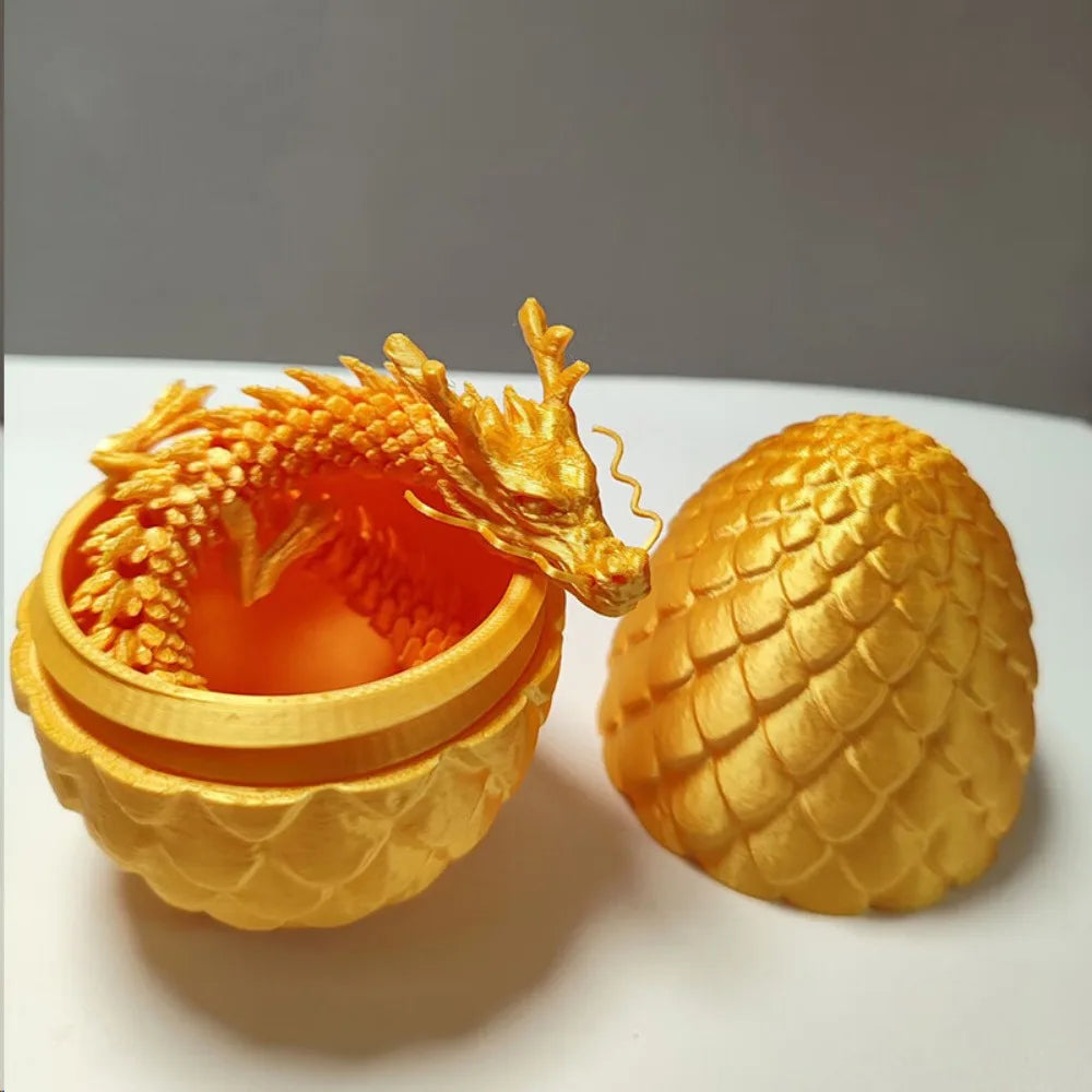 Chinese Dragon Surprise Egg Toy, 3D Movable Joint Dragon Model, Mini Desktop Decoration, Unique Art Craft Gift for Adults & Kids
