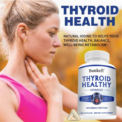 Thyroid Support Supplement for Women and Men, with Iodine, B12 and L-Tyrosine, Supports Hormone Health, Energy and Metabolism