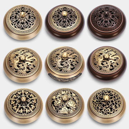 Incense Furnace Pure Copper Household Indoor Sandalwood Antique Pan Incense Furnace Soothes The God Incense Furnace