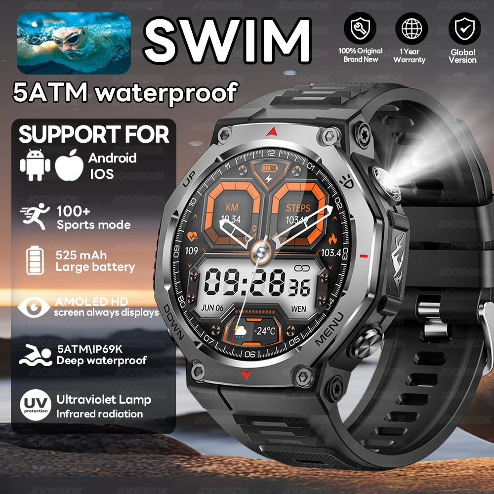 T-Rex 3 Ultra GPS Smart Watch 5ATM Waterproof Fitness Tracker 1.43-inch AMOLED Screen Military Sports Smartwatch Men