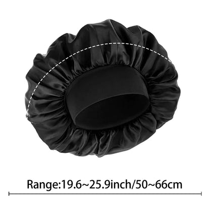 3pcs Satin Bonnet for Women Extra Wide Brim Silk Sleep Cap - Curly Hair Care, Gym & Travel, Breathable Elastic Band