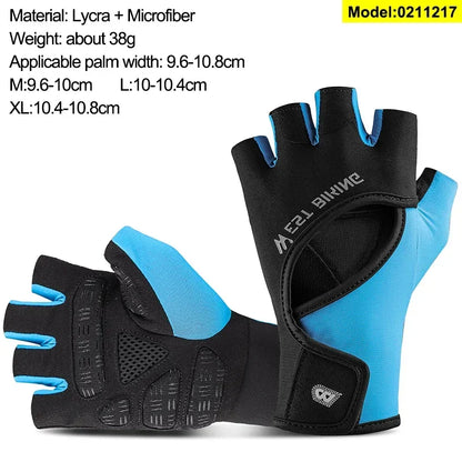 WEST BIKING Mountain Road Bike Gloves Half Finger Summer Cycling Equipment Anti-slip Shock SBR Bicycle Fitness Fingerless Mitten