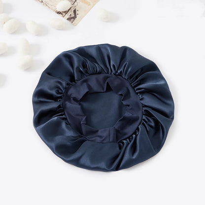 100% Real Mulberry Silk Bonnet for Sleeping Women Large Hair Care Bonnet for Long Curly Hair with Soft Elastic Band