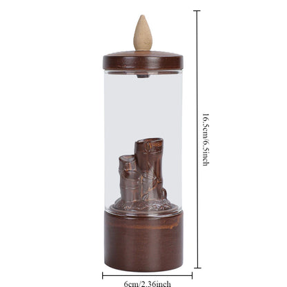 Creative Glass Cover Reverse Flow Incense Burner Ornamental Incense Path Zen Ornament