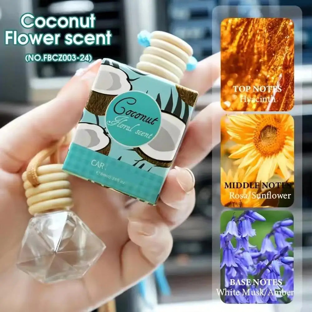 Hanging Car Interior Aromatherapy, Car Air Freshener, Long Lasting Fragrance For Car & Home Lemon / Peach Flower / Coconut /Oud