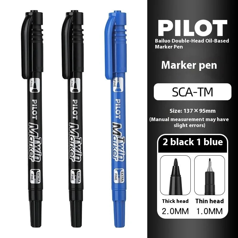 Pilot SCA-TM Dual-Tip Marker,Water-Based Vibrant Quick-Drying Twin-Tip Permanent Ink Pens for Journaling,Scrapbooking&DIY Crafts