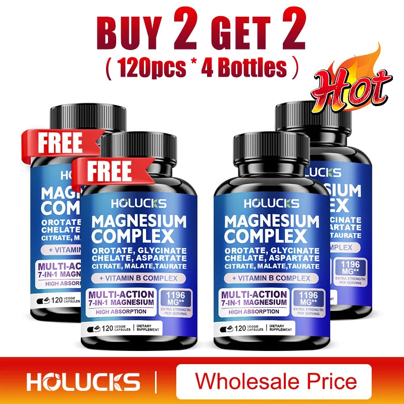 Magnesium Complex Supplements-Memory,Bone & Promotes Brain Health, Sleep Support,Muscle Relaxation,Stress & Anxiety Relief