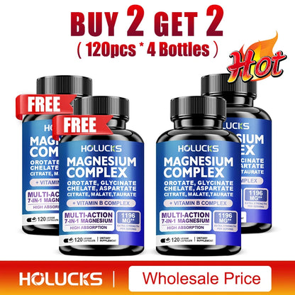 Magnesium Complex Supplements-Memory,Bone & Promotes Brain Health, Sleep Support,Muscle Relaxation,Stress & Anxiety Relief