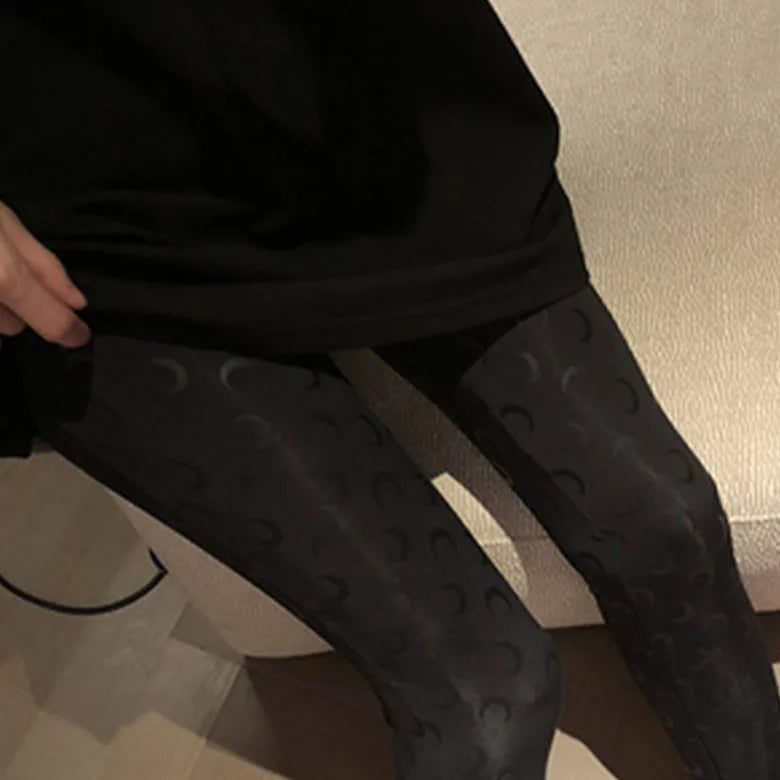 Moon Print Sports Leggings Trousers Elastic Slimming Casual Wear Outdoor Indoor ular Long Pants Thin Material Fem