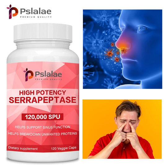 High Potency Serratiopeptidase Capsules - Supports Sinus Health and Airway Function and Improves Immunity Supplement