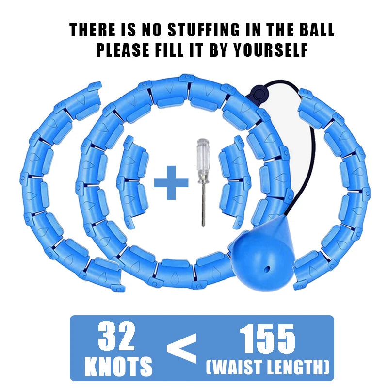 Weighted Fitness Hoop for Adults & Kids Detachable Knots Abdomen Weight Loss 2 in 1 Abdomen Fitness Weight Loss Massage