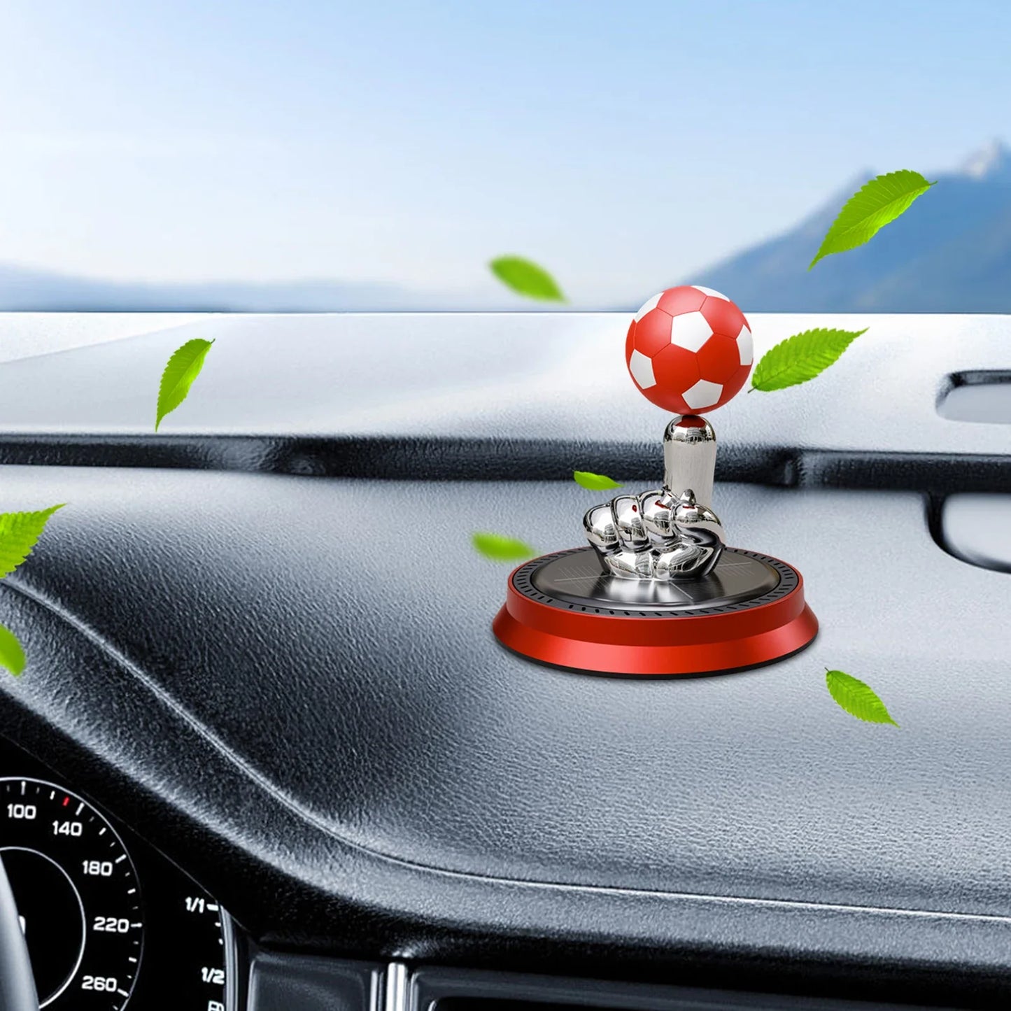 Solar Car Fragrance Finger Football Car Air Freshener Automatic Rotating Floating Ball Auto Interior Home Aromatherapy Diffuser