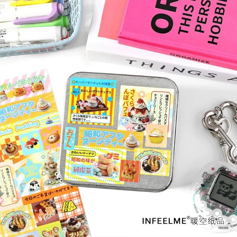Korean Japanese Cartoon Journaling Sticker Sweet Cake Puppy Scrapbook Sticker DIY Decor Retro Anime Stationery Sticker Kids Gift