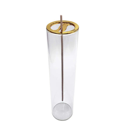 Incense Stick Holder with Glass Ash Catcher – Anti-Ash Flying, Modern Burner for Meditation, Yoga, Spa, Home Decor