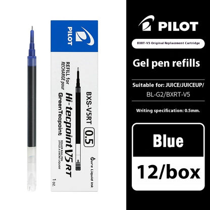 Japanese Pilot Gel Pen, BXRT-V5 0.5mm Metal Needle Tip Black Red Blue Ink,Premium Smooth&Precise for Signing,Exams,Journaling