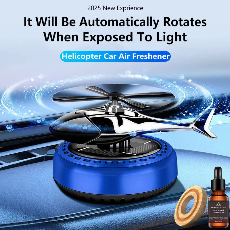 Solar Rotary Aromatherapy Helicopter Solar Aromatherapy Automobile Air Freshener Alloy + ABS Wood Perfume Automatic Diffuser