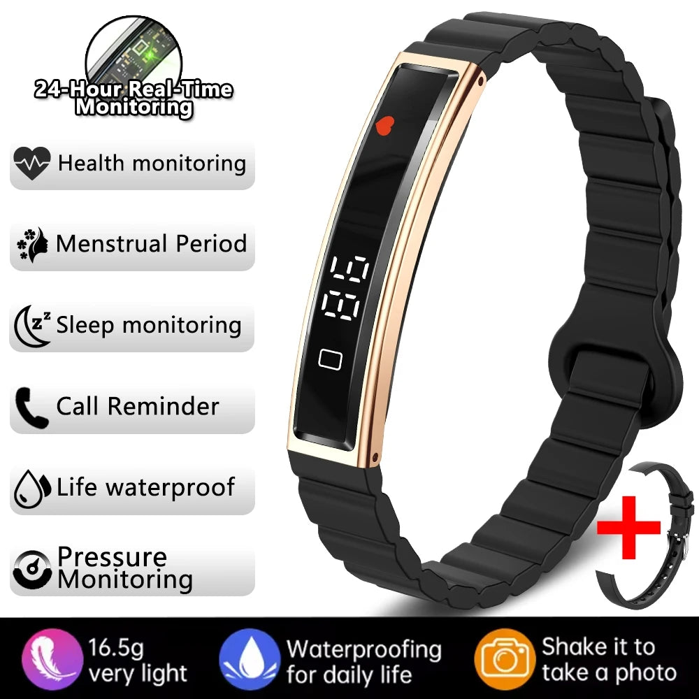 2026 New Fashion Women Smart Bracelet Multi-Sport Mode Fitness Tracker Heart Rate & Sleep Health Monitoring Smartwatch Men Women