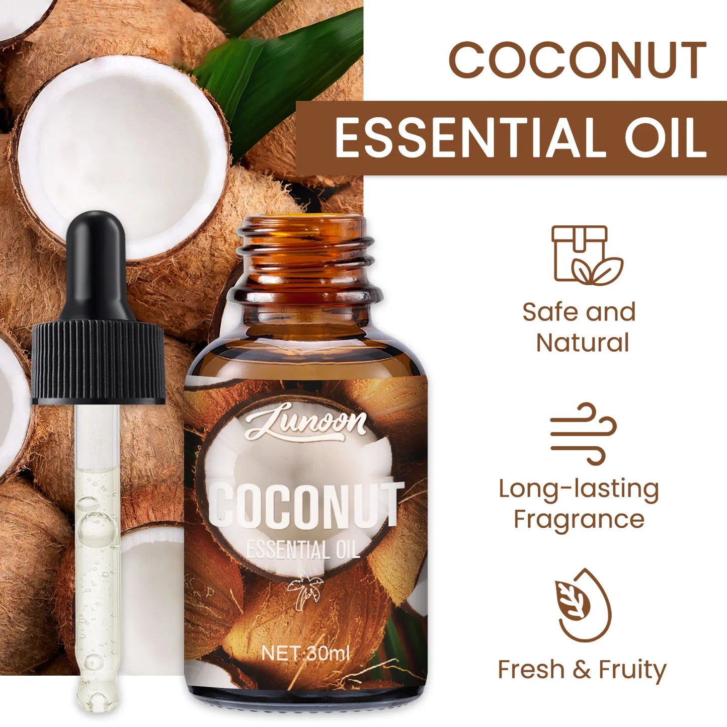 30ml Natural Eucalyptus Essential Oil for Aromatherapy Diffuser, Relieves Stress & Improves Sleep, for Home, Office, Yoga Room