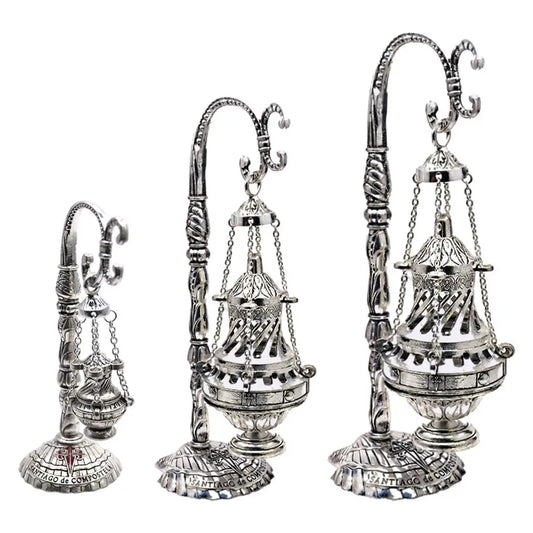 Exquisite Incense Burner with Lid Church Ash Catcher Censer Decor