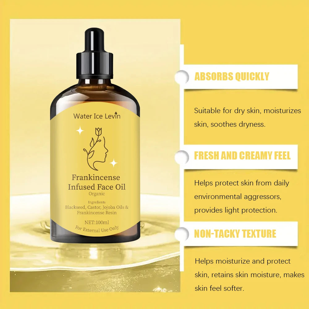 Frankincense Facial Oil - Moisturizes and Nourishes the Face and Body | Alcohol-Free and Contains Glycerin |   Suitable for All Skin Types |   Suitable for Massage, Showering, and Relaxation