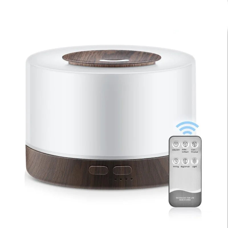 700ml Large Capacity Wood Grain Aromatherapy Humidifier Intelligent  Fog Aromatherapy Diffuser Colorful Night Light Air Purifie