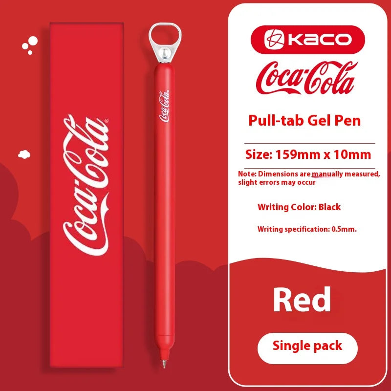KACO Fanta/Coca-Cola Pull Tab Gel Pen,0.5mm Black Ink,Novelty Relieve pressure Writing Pen For Journaling,Office and School Use