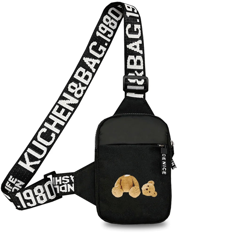 Chest Pack Fitness Yoga Outdoor Mini  Men Sports Running Bear Printing Series Fashion Chest Bag for Women for Men