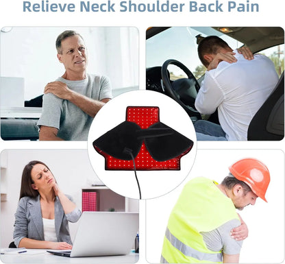 Red Infrared Light Neck Shoulder，Large Wearable Wrap Pad 660&850 nm Dual-chip LED Red Light Therapy Device for Muscle relaxatio