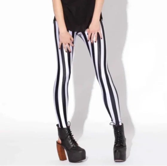 Autumn Poker Flower Leggings Halloween Printed Fashion Stretch Female Leggins For Women Leggin Punk Rock Clothing