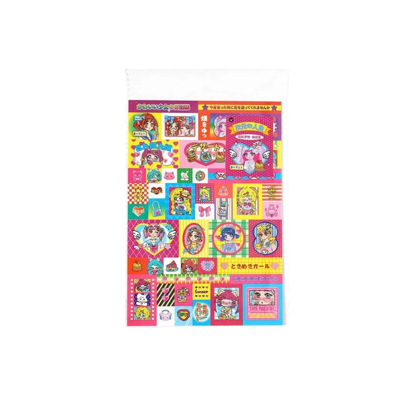 Korean Japanese Cartoon Journaling Sticker Sweet Cake Puppy Scrapbook Sticker DIY Decor Retro Anime Stationery Sticker Kids Gift