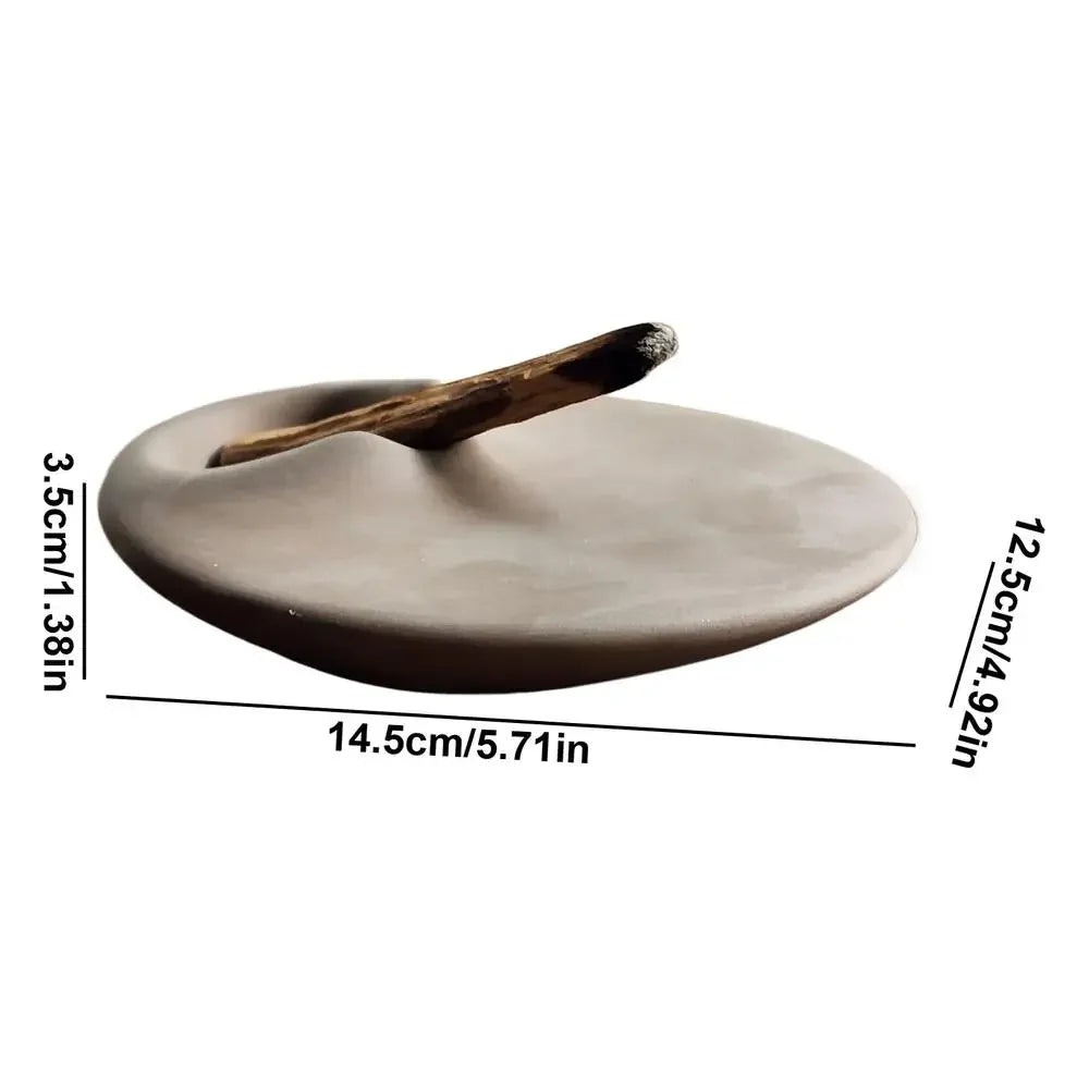 Wood Holder Incense Holder Cement Incense Burner Tray Decorative Relaxation Meditation Container Tray Yoga Home Decor Gifts