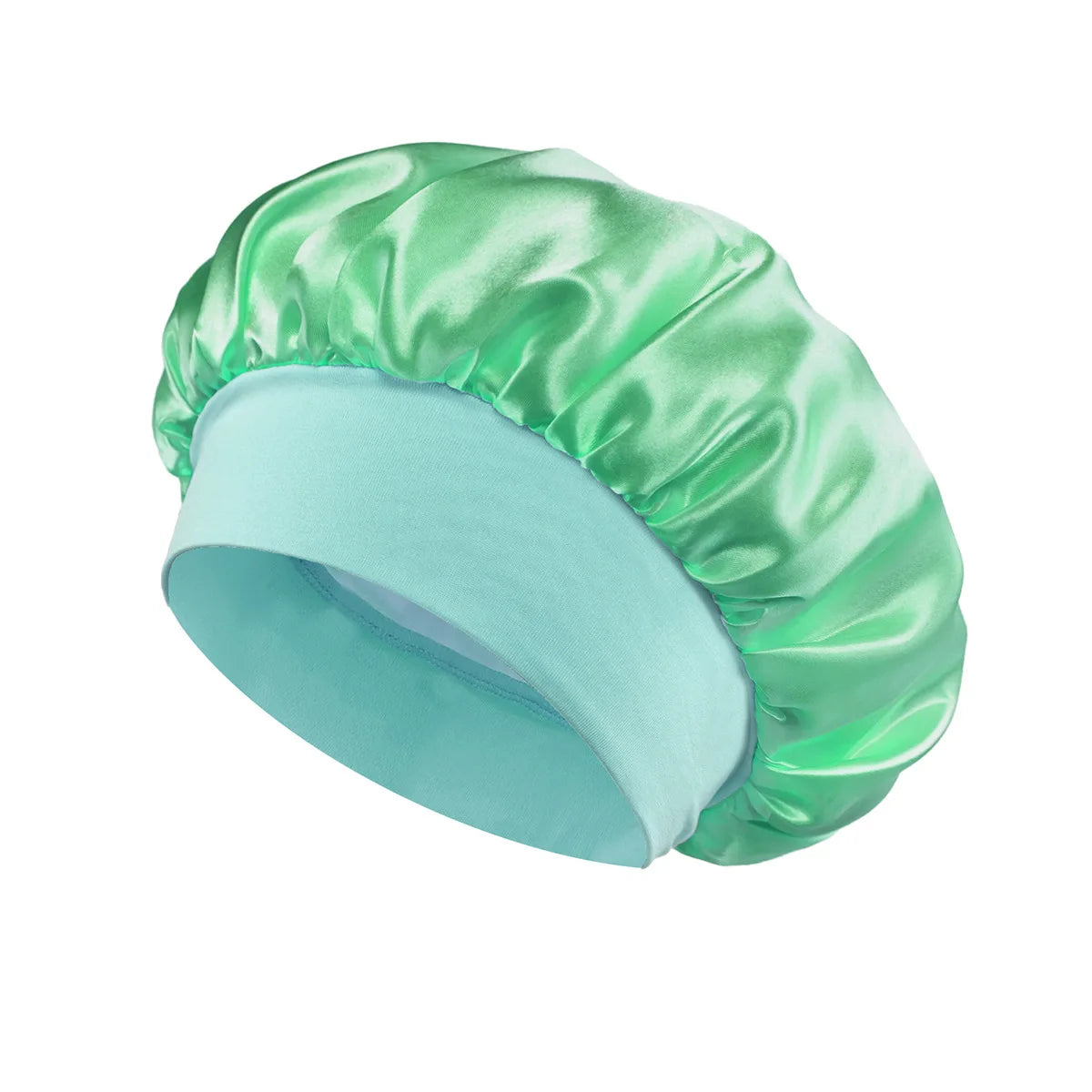 1/2/5PCS Women's Satin Solid Wide-brimmed Sleeping Hat Unisex Head Wrap Elastic Band Cap Hair Care Bonnet Night Hat Bonnet Nuit