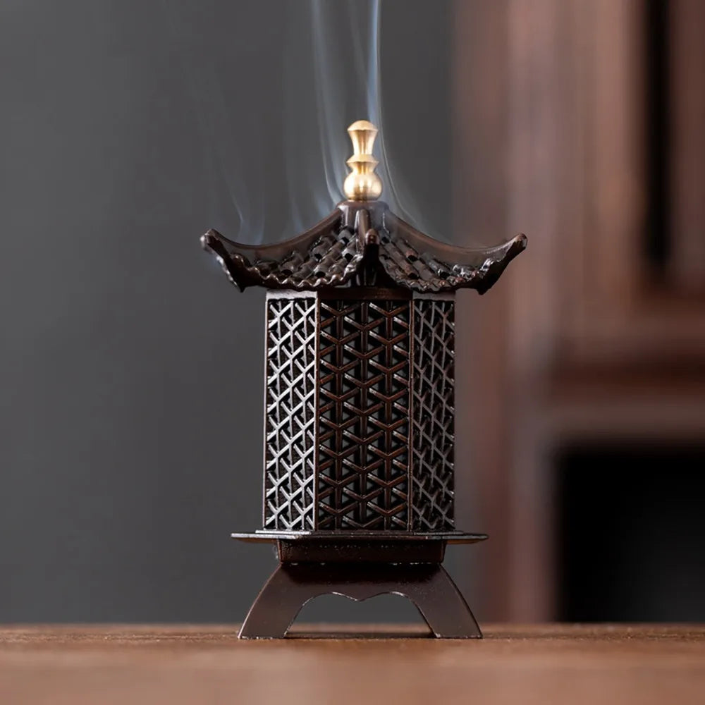 New Chinese Style Incense Burner Zinc Alloy Vertical Indoor Aromatherapy Good Symbolism Accessories Incense Burning Gifts