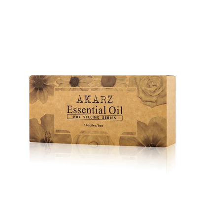 AKARZ Hots Series Essential Oils Gift Set Musk, Sandalwood, Lavender, Jasmine, Rose Aromatherapy Oils for Diffuser,10mL Bottles