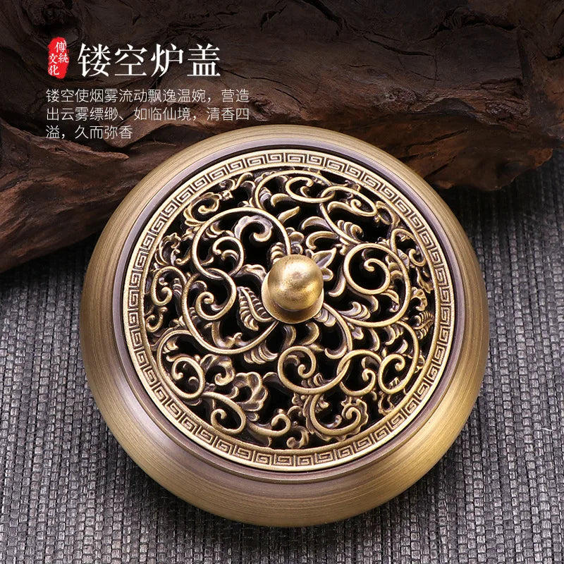 Incense Furnace Pure Copper Household Indoor Sandalwood Antique Pan Incense Furnace Soothes The God Incense Furnace
