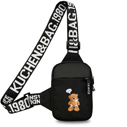 Chest Pack Fitness Yoga Outdoor Mini  Men Sports Running Bear Printing Series Fashion Chest Bag for Women for Men
