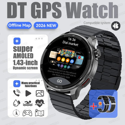 New Outdoor Adventure Tactical Smart Watch Built-in GPS Offline Map 4GB RAM Compass Altimeter Men Fitness Exercise Smart Bracele