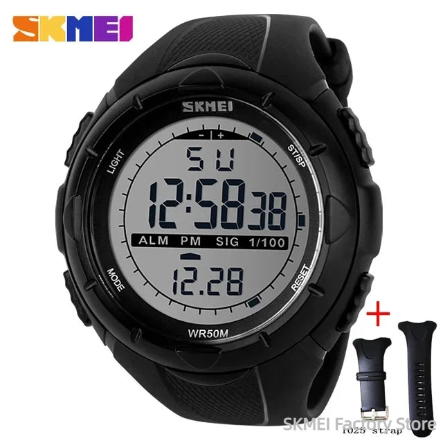 SKMEI 1025 Sports Countdown Electronic Mens Wristwatches Waterproof Digital Watch for Men Shockproof Military Clock Reloj Hombre