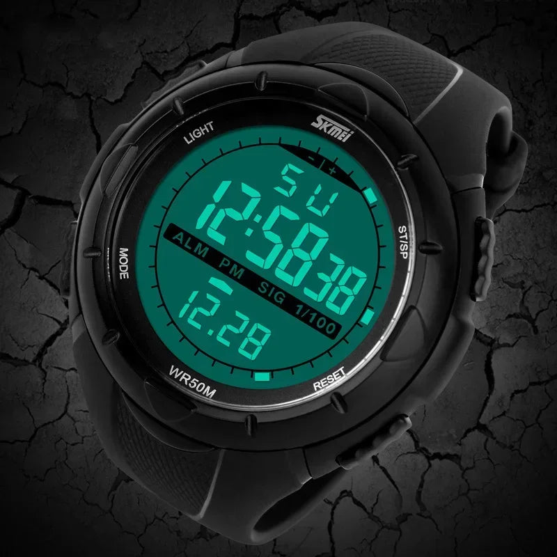 SKMEI 1025 Sports Countdown Electronic Mens Wristwatches Waterproof Digital Watch for Men Shockproof Military Clock Reloj Hombre