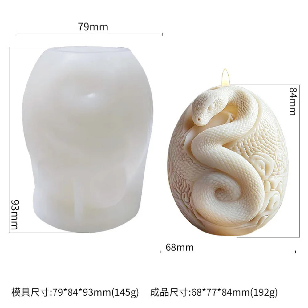Flower Snake Pillar Candle Molds Silicone Mold DIY Cylindrical Aromatherapy Candle Plaster Animal Mold Form Halloween Decor