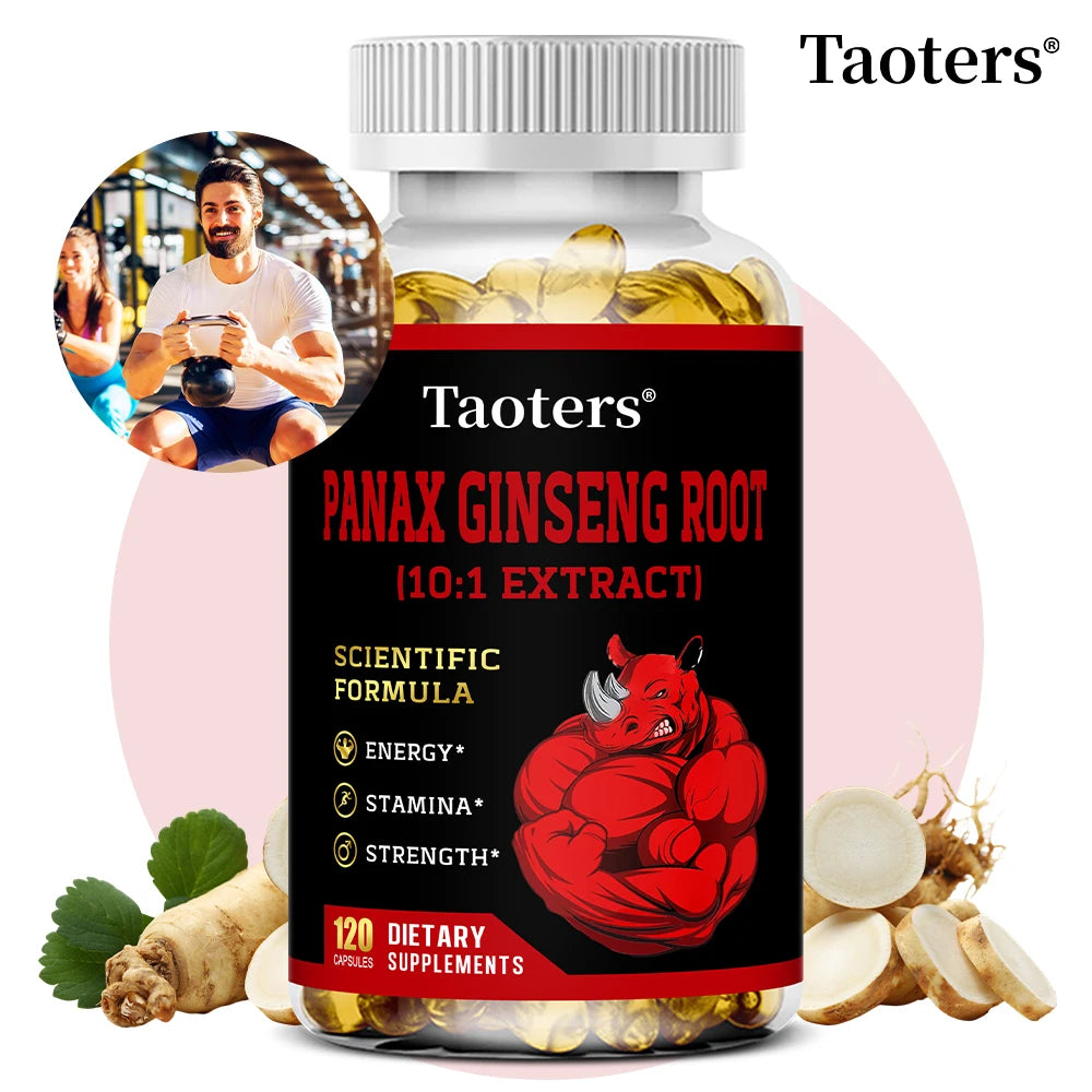 Panax Ginseng Root Capsules - Ashwagandha Extract Supplement,Provides Energy, Muscle Strength for Adults